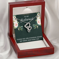Load image into Gallery viewer, To My Bridesmaid Gifts, Thank You For Standing Besides Me , Double Heart Necklace For Women, Wedding Day Thank You Ideas From Bride
