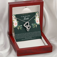 Load image into Gallery viewer, To My Bride Gifts, Today I Pledge My Love To You, Double Heart Necklace For Women, Wedding Day Thank You Ideas From Groom
