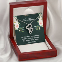 Load image into Gallery viewer, Gift for Expecting Mom, 1 Samuel 1 27, Mom to Be Double Heart Necklace For Women, Pregnancy Gift For New Mother

