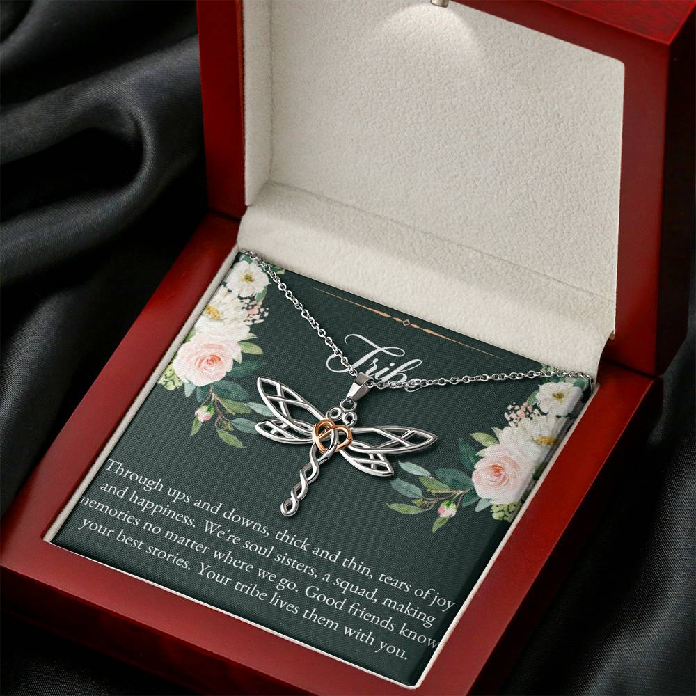 To My Best Friend Gifts, Tribe, Dragonfly Necklace For Women, Birthday Present Idea From Bestie