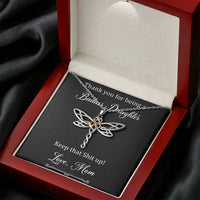 Load image into Gallery viewer, To My Badass Daughter Gifts, Keep That Shit Up, Dragonfly Necklace For Women, Birthday Present Idea From Mom
