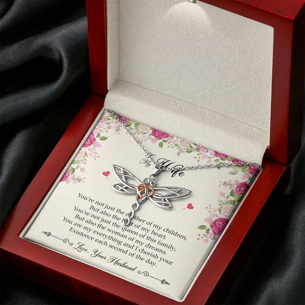 To My Wife, You Are My Everything, Dragonfly Necklace For Women, Anniversary Birthday Gifts From Husband