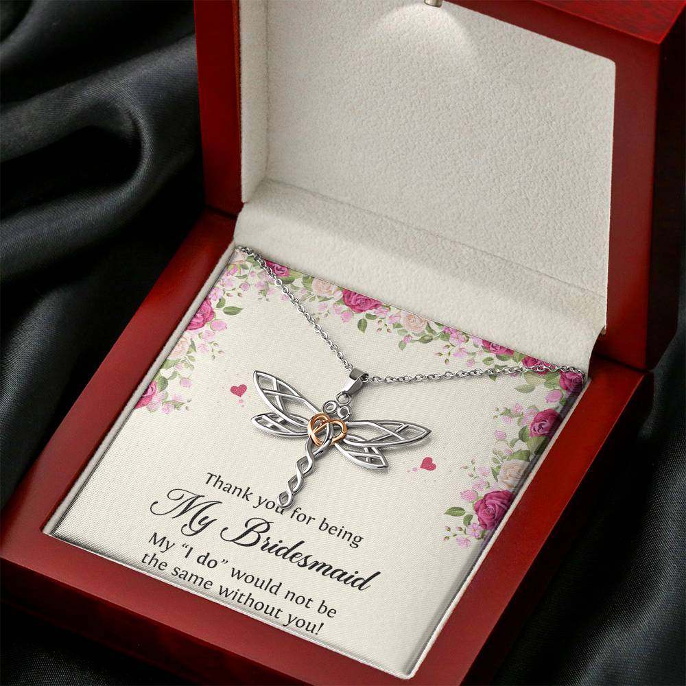 To My Bridesmaid Gifts, Thank You , Dragonfly Necklace For Women, Wedding Day Thank You Ideas From Bride