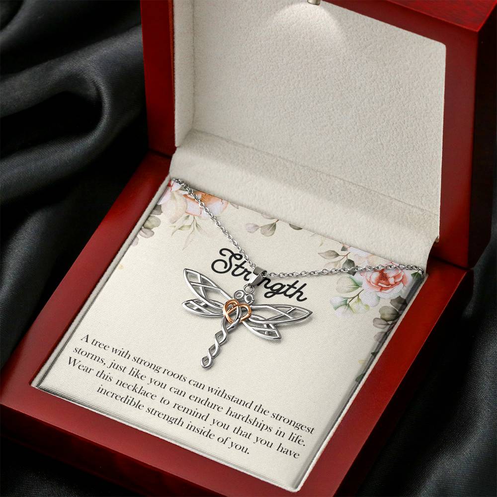 Encouragement Gifts, Strength, Motivational Dragonfly Necklace For Women, Sympathy Inspiration Friendship Present