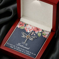 Load image into Gallery viewer, To My Bridesmaid Gifts, I&#39;m A Lucky Girl , Dragonfly Necklace For Women, Wedding Day Thank You Ideas From Bride
