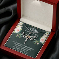 Load image into Gallery viewer, To My Mom of the Bride Gifts, I&#39;ll Soon Walk Down The Aisle, Dragonfly Necklace For Women, Wedding Day Thank You Ideas From Groom
