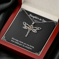 Load image into Gallery viewer, To My Daughter-in-law Gifts, Love Made You My Daughter, Dragonfly Necklace For Women, Birthday Present Idea From Mother-in-law
