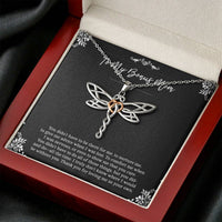 Load image into Gallery viewer, To My Bonus Mom Gifts, Thank You For Loving Me, Dragonfly Necklace For Women, Birthday Mothers Day Present From Bonus Daughter
