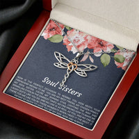 Load image into Gallery viewer, To My Best Friend Gifts, Soul Sisters, Dragonfly Necklace For Women, Birthday Present Idea From Bestie
