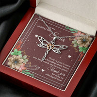 Load image into Gallery viewer, To My Unbiological Sister Gifts, Thank You, Dragonfly Necklace For Women, Birthday Present Idea From Sister-in-law
