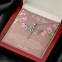 Load image into Gallery viewer, To My Wife, My Queen, Dragonfly Necklace For Women, Anniversary Birthday Gifts From Husband
