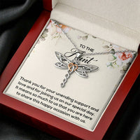 Load image into Gallery viewer, Aunt of the Groom Gifts, Thank You for Your Support, Dragonfly Necklace For Women, Wedding Day Thank You Ideas From Groom
