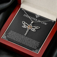Load image into Gallery viewer, To My Daughter-in-law Gifts, I&#39;m Lucky To Have You, Dragonfly Necklace For Women, Birthday Present Idea From Mother-in-law
