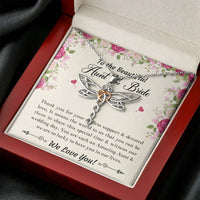 Load image into Gallery viewer, To My Aunt of the Bride Gifts, Thank You For Your Support, Dragonfly Necklace For Women, Wedding Day Thank You Ideas From Bride
