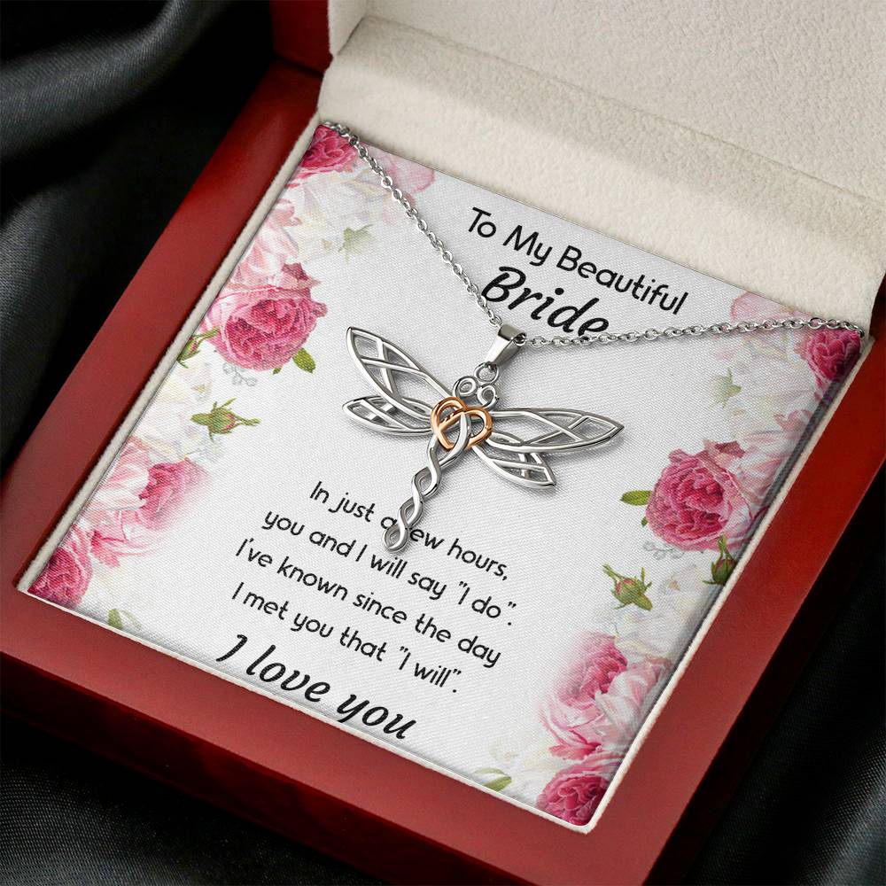 To My Bride Gifts, You And I Will Say I Do, Dragonfly Necklace For Women, Wedding Day Thank You Ideas From Groom
