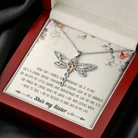 Load image into Gallery viewer, To My Sister Gifts, I Am Blessed To Have Her In My Life, Dragonfly Necklace For Women, Birthday Present Ideas From Sister Brother
