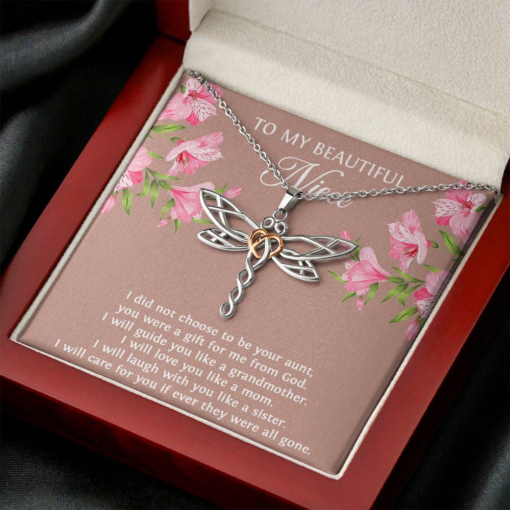 To My Niece  Gifts, You Were A Gift For Me From God, Dragonfly Necklace For Women, Birthday Present Idea From Aunt