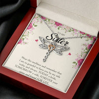 Load image into Gallery viewer, To My Sister of the Bride Gifts, I Am So Grateful To Have You, Dragonfly Necklace For Women, Wedding Day Thank You Ideas From Bride
