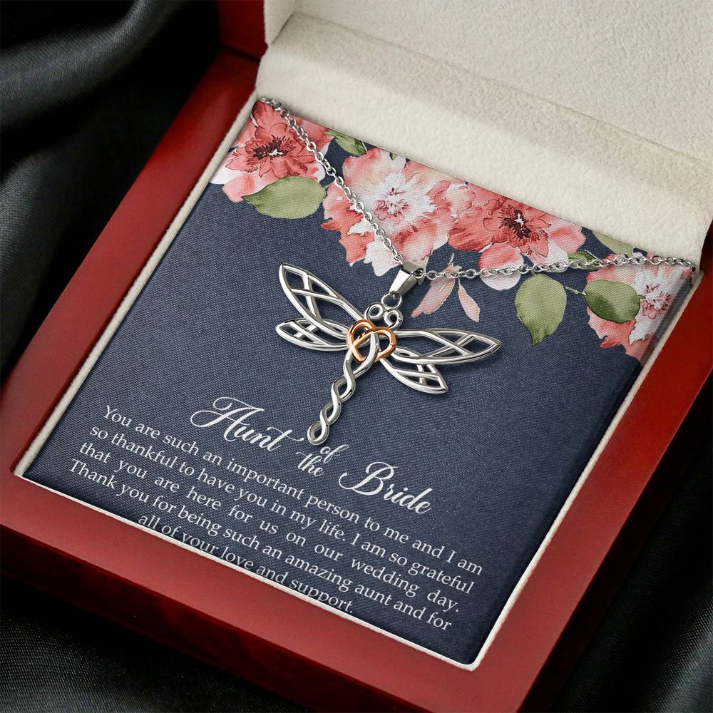 Aunt of the Bride Gifts, You Are Important To Me, Dragonfly Necklace For Women, Wedding Day Thank You Ideas From Bride