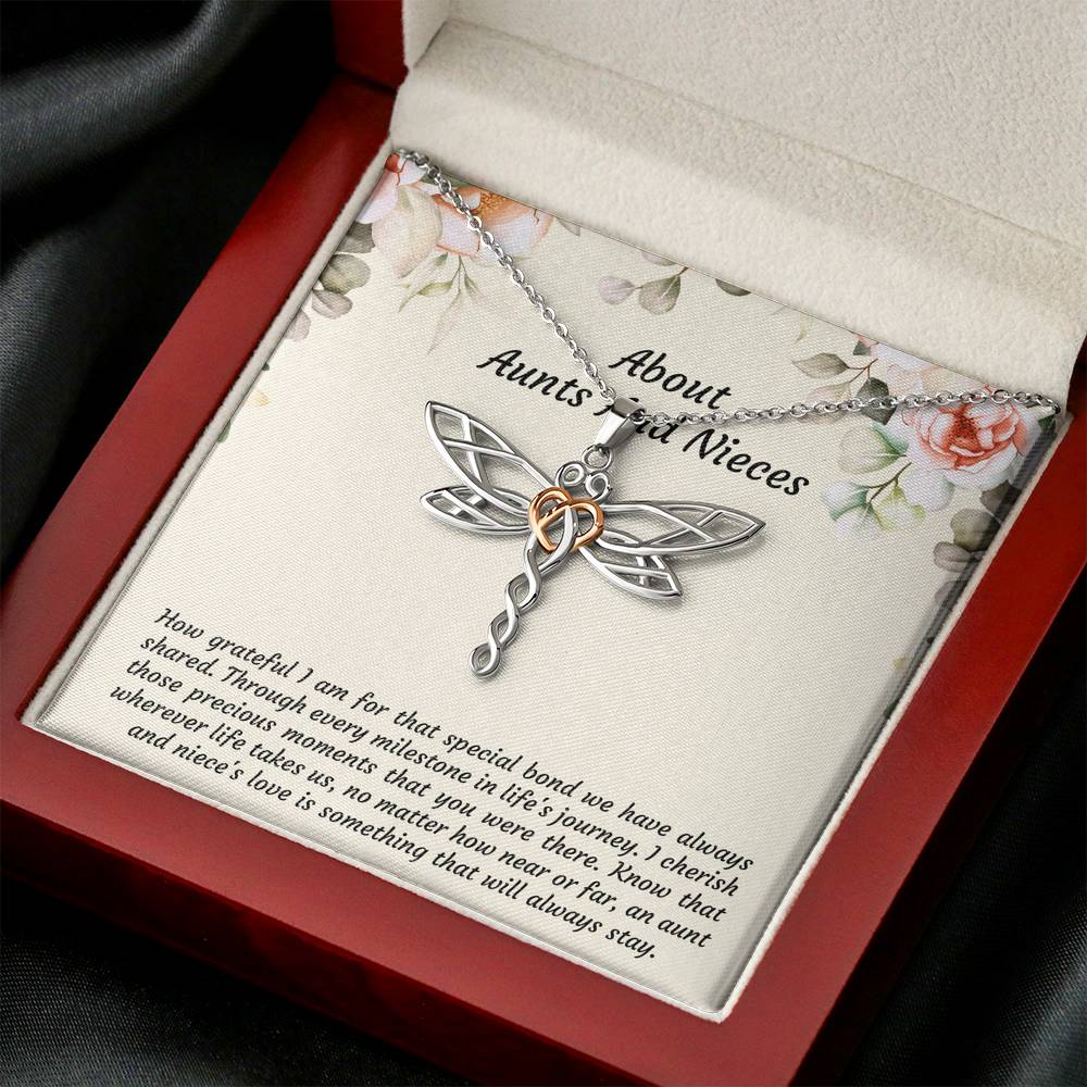 To My Niece Gifts, How Grateful I Am For That Special Bond, Dragonfly Necklace For Women, Niece Birthday Present From Aunt