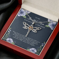 Load image into Gallery viewer, To My Mom of the Bride Gifts, You Mean The World To Me, Dragonfly Necklace For Women, Wedding Day Thank You Ideas From Bride
