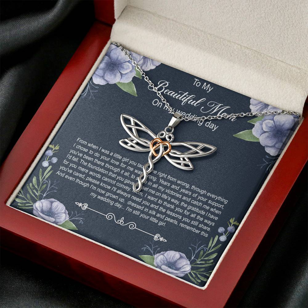 Mom of the Bride Gifts, You Thought Me Right From Wrong, Dragonfly Necklace For Women, Wedding Day Thank You Ideas From Bride