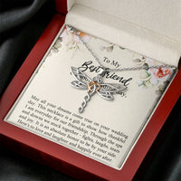 Load image into Gallery viewer, Bride Gifts, May All Your Dreams Come True, Dragonfly Necklace For Women, Wedding Day Thank You Ideas From Best Friend
