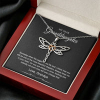 Load image into Gallery viewer, To My Granddaughter Gifts From Grandpa, Someday When The Pages Of My Life End, Dragonfly Necklace For Women, Birthday Present Idea From Grandfather
