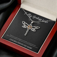 Load image into Gallery viewer, To My Badass Wife, Whenever You Feel Incompetent, Dragonfly Necklace For Women, Anniversary Birthday Valentines Day Gifts From Husband
