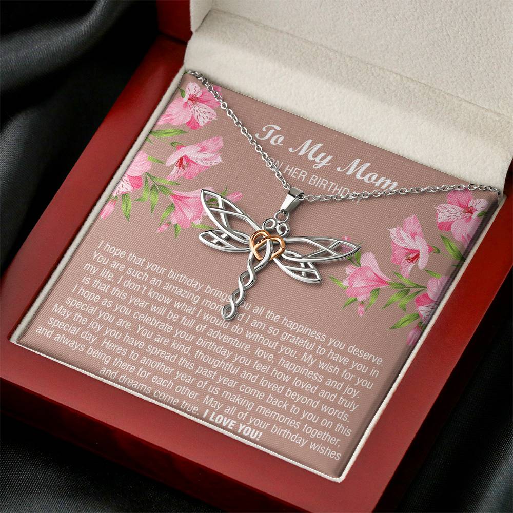 To My Mom Gifts, You Are Amazing, Dragonfly Necklace For Women, Birthday Present From Son Daughter