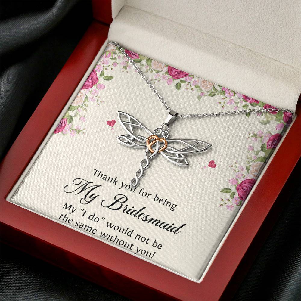 To My Bridesmaid Gifts, Thank You , Dragonfly Necklace For Women, Wedding Day Thank You Ideas From Bride