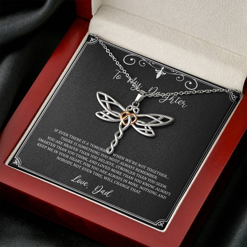 To My Daughter  Gifts, You Are Braver Than You Believe, Dragonfly Necklace For Women, Birthday Present Idea From Dad