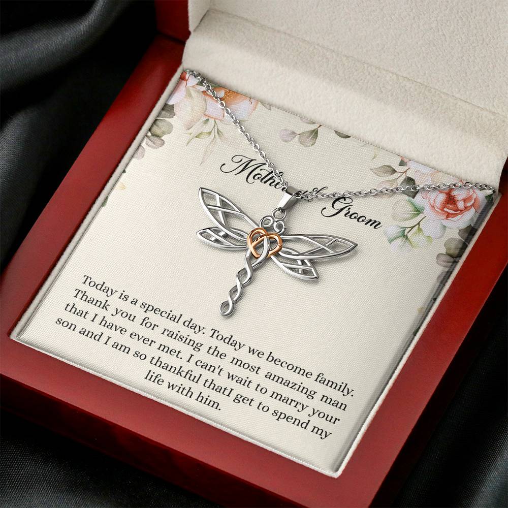 Mom of the Groom Gifts, I Can't Wait To Marry Your Son, Dragonfly Necklace For Women, Wedding Day Thank You Ideas From Bride