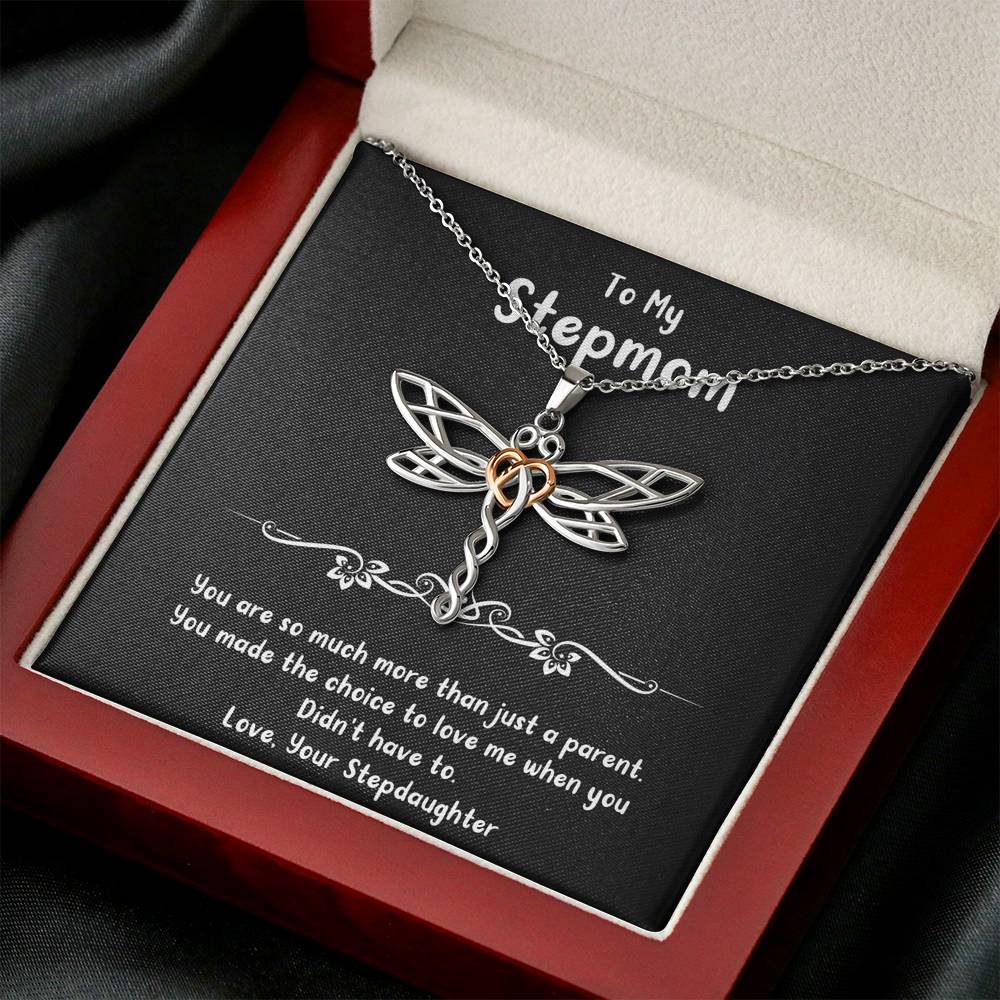 To My Stepmom Gifts, You Are More Than Just A Parent, Dragonfly Necklace For Women, Birthday Mothers Day Present From Stepdaughter