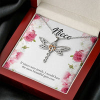Load image into Gallery viewer, To My Niece Gifts, If Nieces Were Jewels, Dragonfly Necklace For Women, Niece Birthday Present From Aunt Uncle
