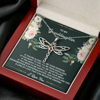 Load image into Gallery viewer, To My Granddaughter Gifts, If You&#39;re Alone I&#39;ll Be Your Shadow, Dragonfly Necklace For Women, Birthday Present Idea From Grandma
