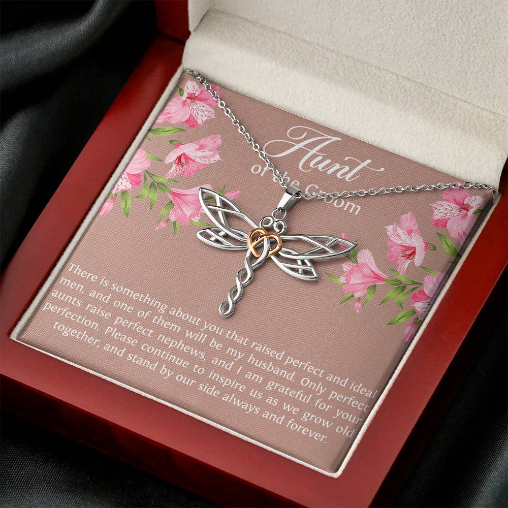 Aunt of the Groom Gifts, Grateful for Your Protection, Dragonfly Necklace For Women, Wedding Day Thank You Ideas From Bride