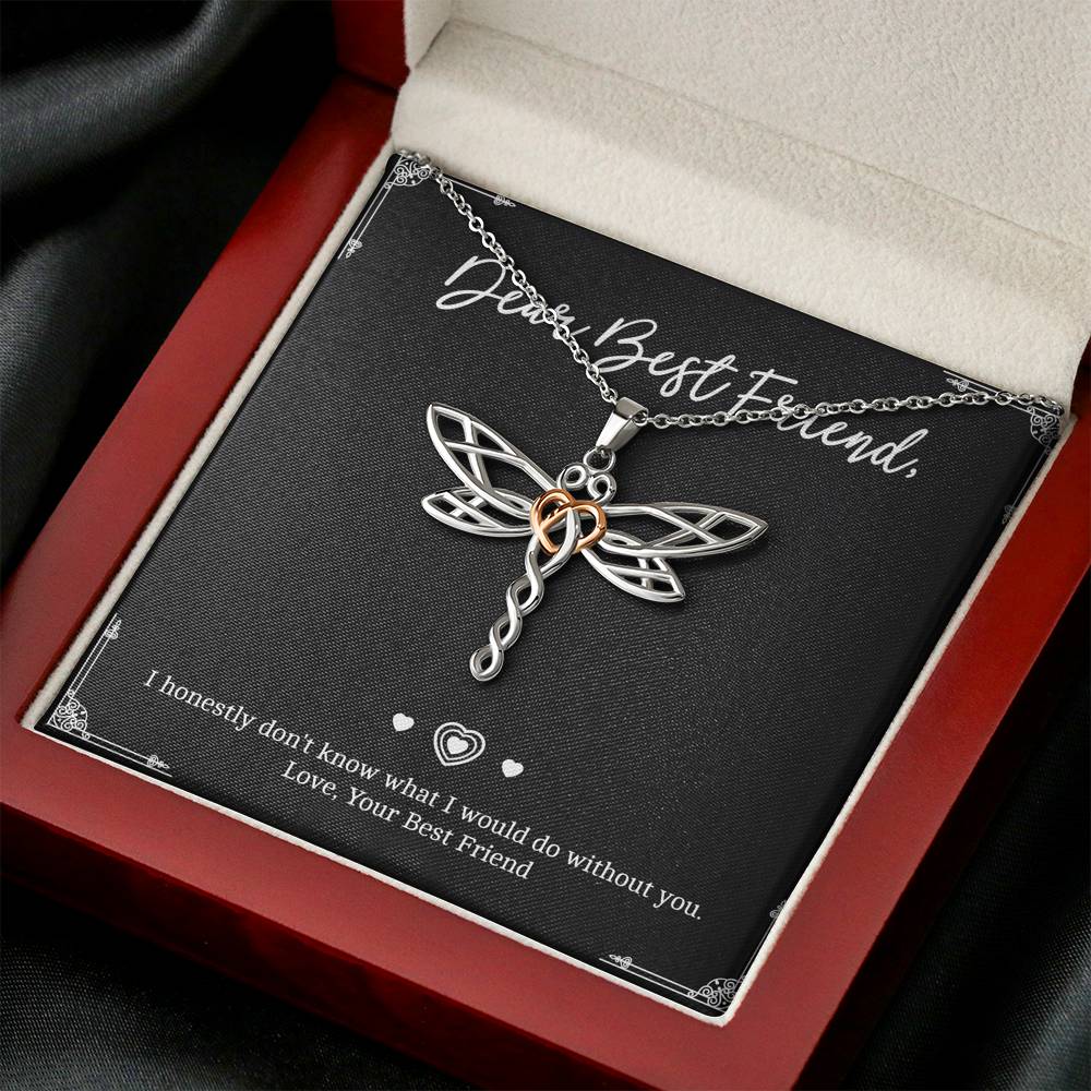 To My Friend Gifts, I Don't Know What I Would Do Without You, Dragonfly Necklace For Women, Birthday Present Idea From Bestie