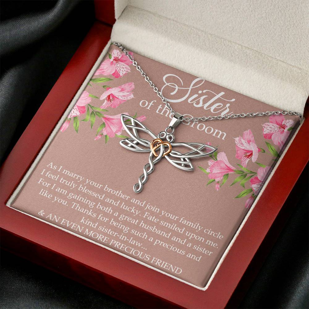 Sister of the Groom Gifts, As I Marry Your Brother, Dragonfly Necklace For Women, Wedding Day Thank You Ideas From Bride