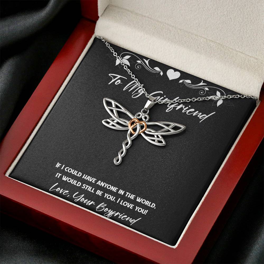 To My Girlfriend, It Would Still Be You, Dragonfly Necklace For Women, Anniversary Birthday Valentines Day Gifts From Boyfriend