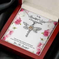 Load image into Gallery viewer, Bride Gifts, You Are Beautiful, Dragonfly Necklace For Women, Wedding Day Thank You Ideas From Sister
