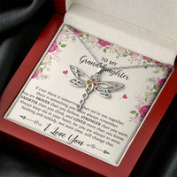 Load image into Gallery viewer, To My Granddaughter Gifts, If Tomorrow We’re Not Together, Dragonfly Necklace For Women, Birthday Present Idea From Grandma Grandpa
