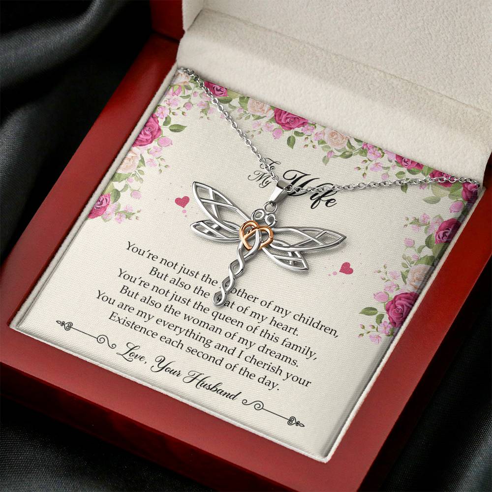 To My Wife, You Are My Everything, Dragonfly Necklace For Women, Anniversary Birthday Gifts From Husband