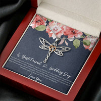 Load image into Gallery viewer, Bride Gifts, I&#39;m So Happy You Found A Partner, Dragonfly Necklace For Women, Wedding Day Thank You Ideas From Best Friend

