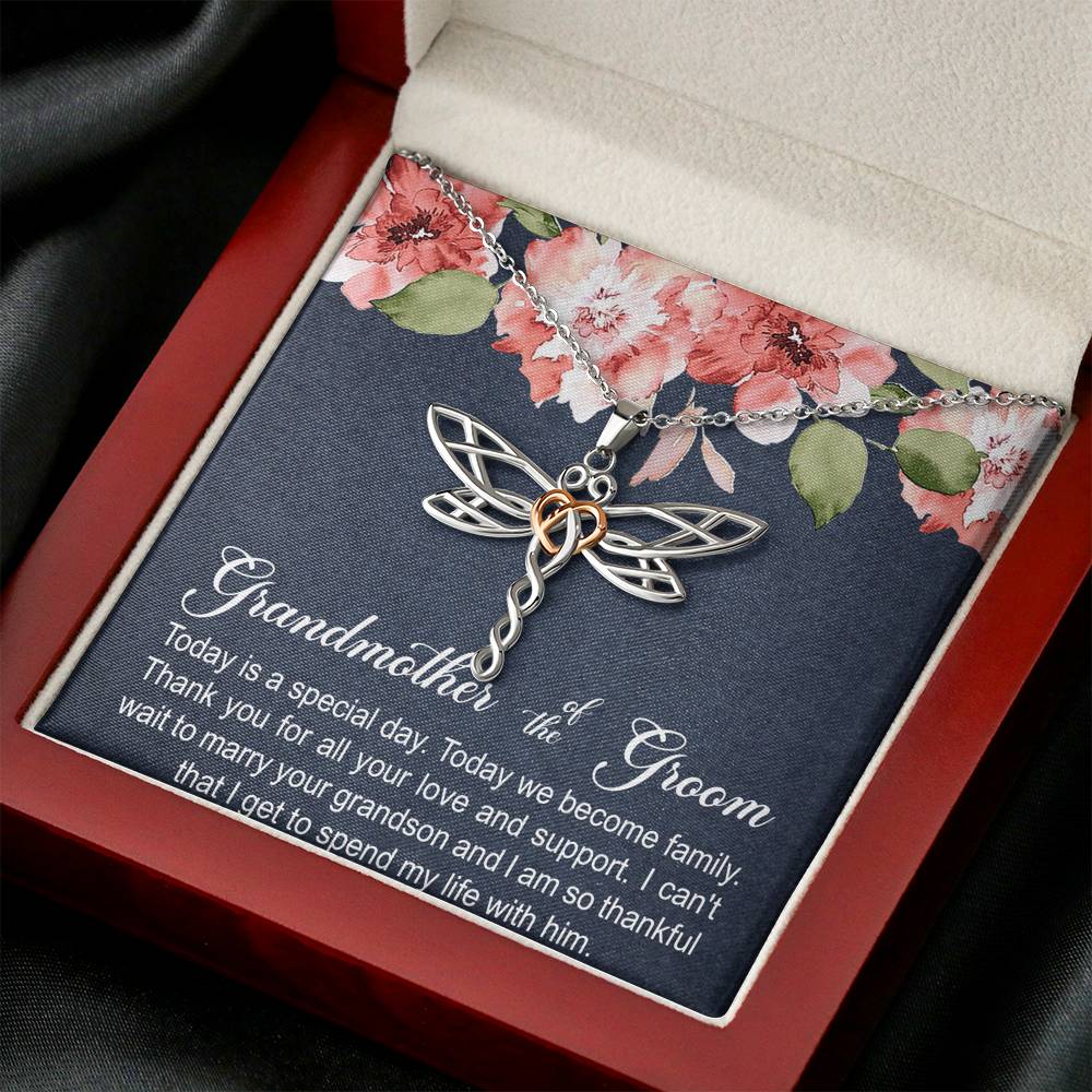 Grandmother of the Groom Gifts, Today Is A Special Day, Dragonfly Necklace For Women, Wedding Day Thank You Ideas From Bride