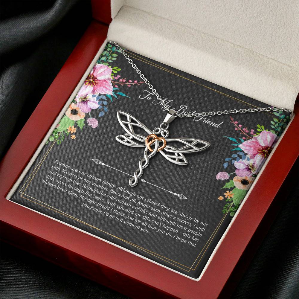 To My Best Friend Gifts, Friends Are Our Chosen Family, Dragonfly Necklace For Women, Birthday Present Idea From Bestie