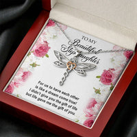 Load image into Gallery viewer, To My Stepdaughter Gifts, For Us To Have Each Other, Dragonfly Necklace For Women, Birthday Present Idea From Stepmom Stepdad
