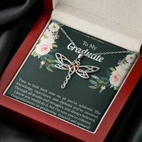 Load image into Gallery viewer, Graduation Gifts, Onward and Upward, Dragonfly Necklace For Women, College Preschool High School Graduation Present
