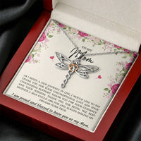Load image into Gallery viewer, Mom of the Groom Gifts, I Am Proud And Blessed To Have You, Dragonfly Necklace For Women, Wedding Day Thank You Ideas From Groom
