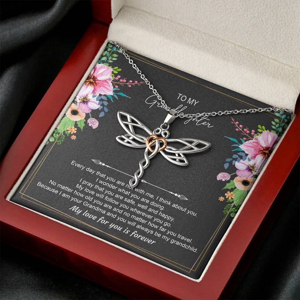 To My Granddaughter Gifts, Every Day That You Are Not With Me, Dragonfly Necklace For Women, Birthday Present Idea From Grandma Grandpa